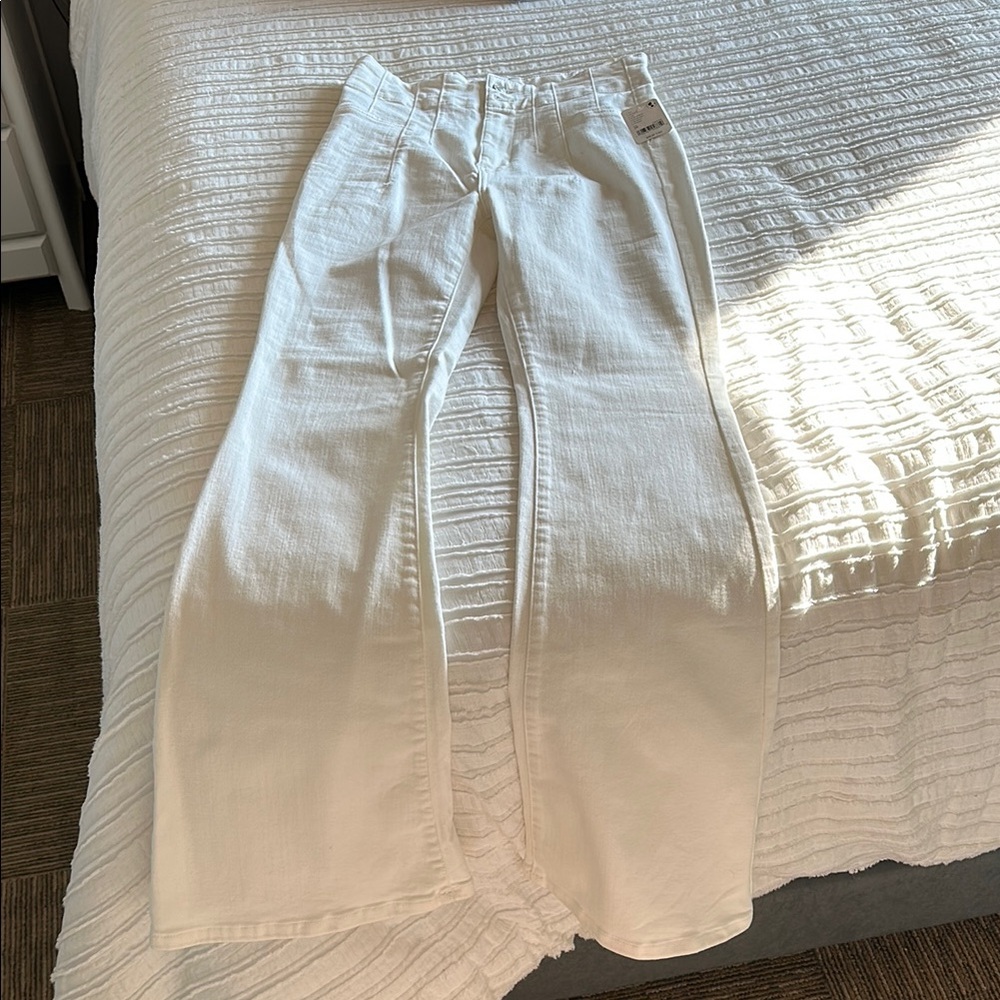 Free People White Flare & Wide Leg Jeans